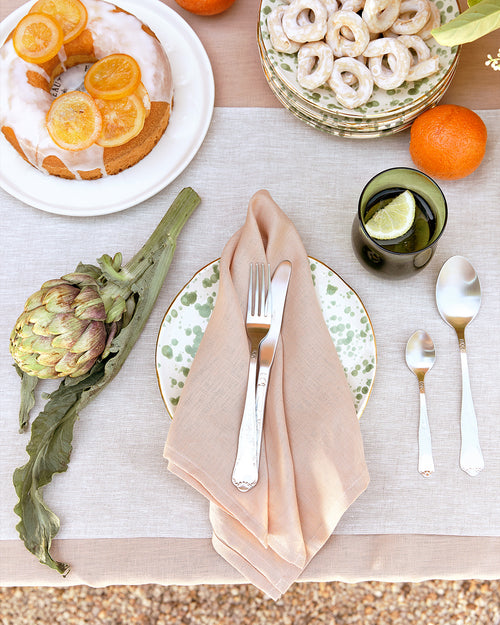 Terracotta 100% French Flax Linen Tablecloth