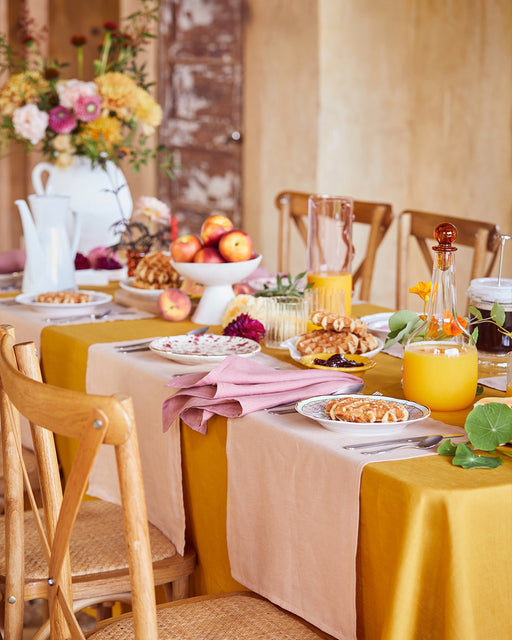 Turmeric 100% French Flax Linen Tablecloth