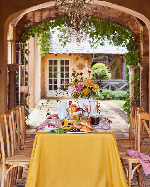 Turmeric 100% French Flax Linen Tablecloth