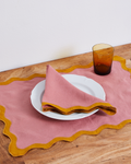 Pink Clay & Turmeric  Scalloped Napkins (Set of Four)