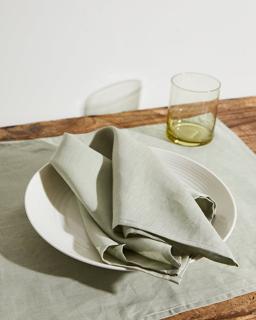 Sage 100% French Flax Linen Napkins (Set of Four)