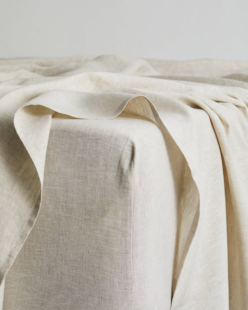 Oatmeal 100% French Flax Linen Fitted Sheet