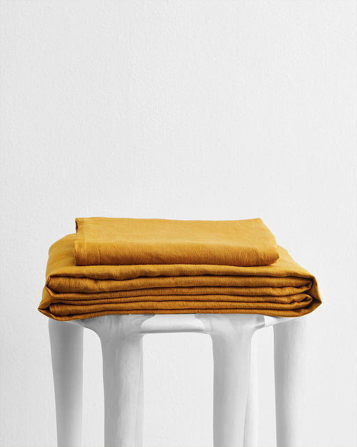 Turmeric 100% French Flax Linen Sheet Set