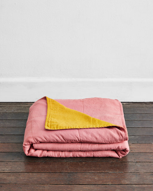 Pink Clay & Turmeric Two-Tone Quilt